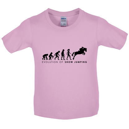 Evolution Of Woman Show Jumping Kids T Shirt