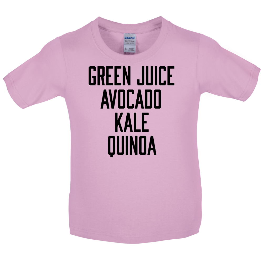 Green Juice Avocado Kale Kids T Shirt