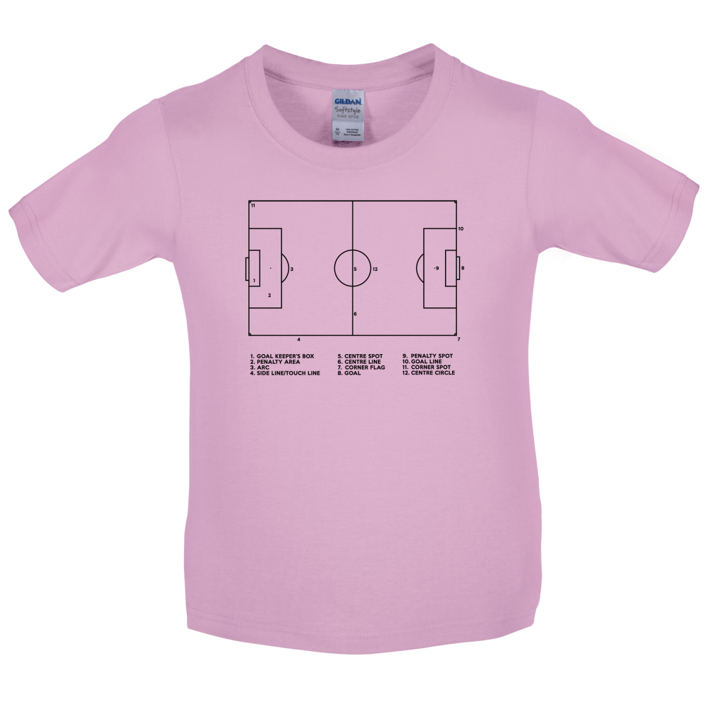 Football Pitch Diagram Kids T Shirt