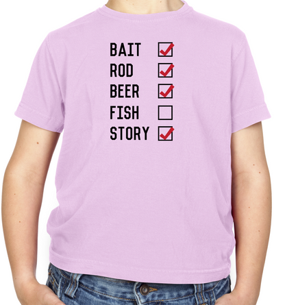 Fishing Checklist Kids T Shirt