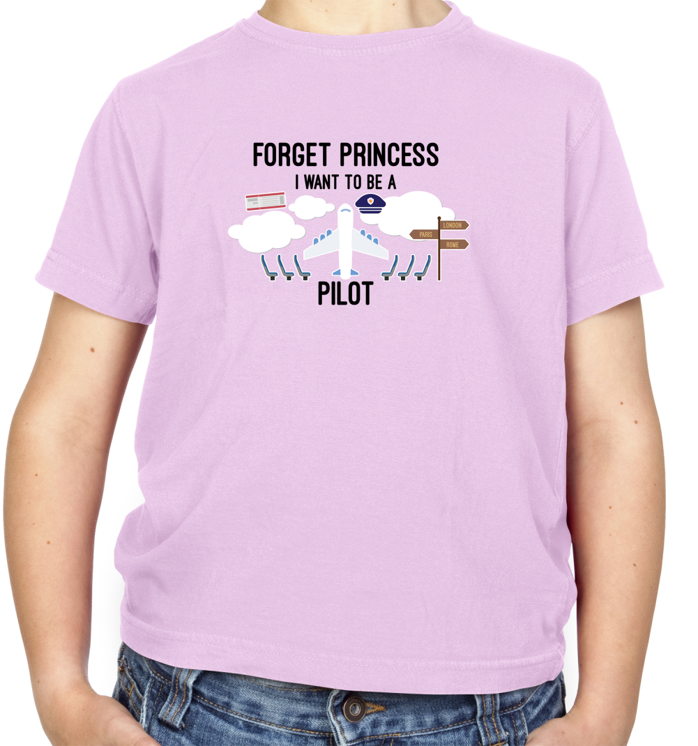 Forget Princess Pilot Kids T Shirt