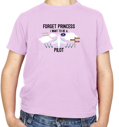 Forget Princess Pilot Kids T Shirt