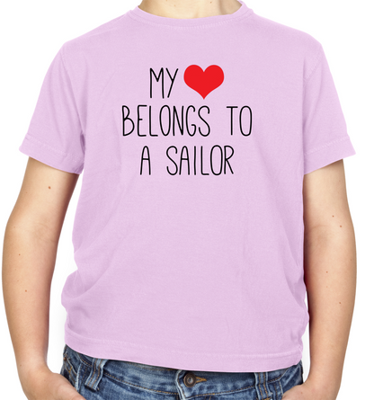 My Heart Belongs To A Sailor Kids T Shirt
