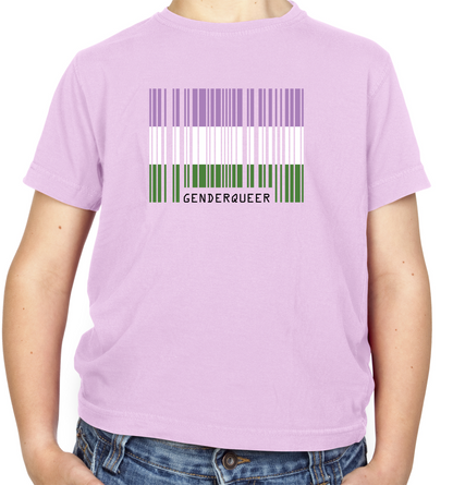 LGBT Barcode Flags - Gender Queer Kids T Shirt