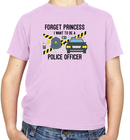 Forget Princess Police Officer Kids T Shirt