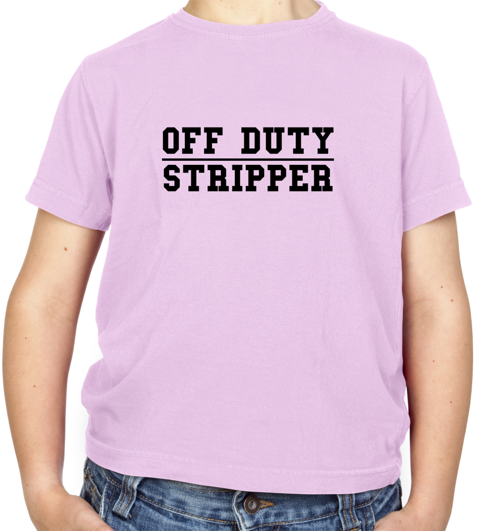 Off Duty Stripper Kids T Shirt