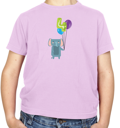 4th Birthday Elephant Kids T Shirt