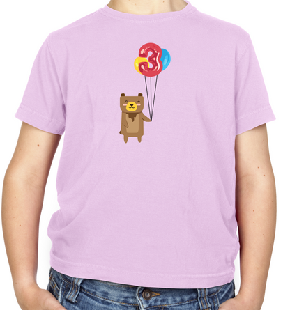 3rd Birthday Bear Kids T Shirt