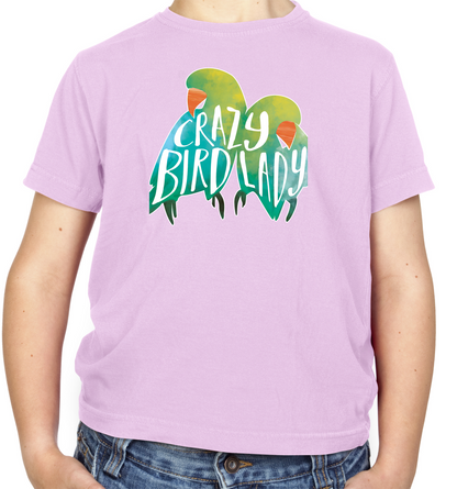 Crazy Bird Lady Kids T Shirt