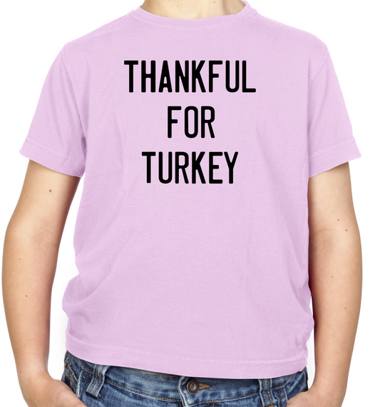 Thankful For Turkey Kids T Shirt