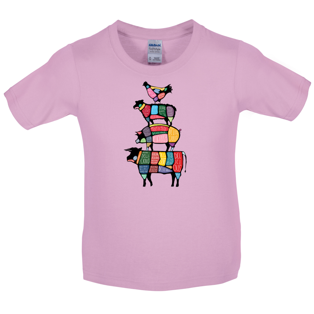 Meat Stack Diagram Kids T Shirt