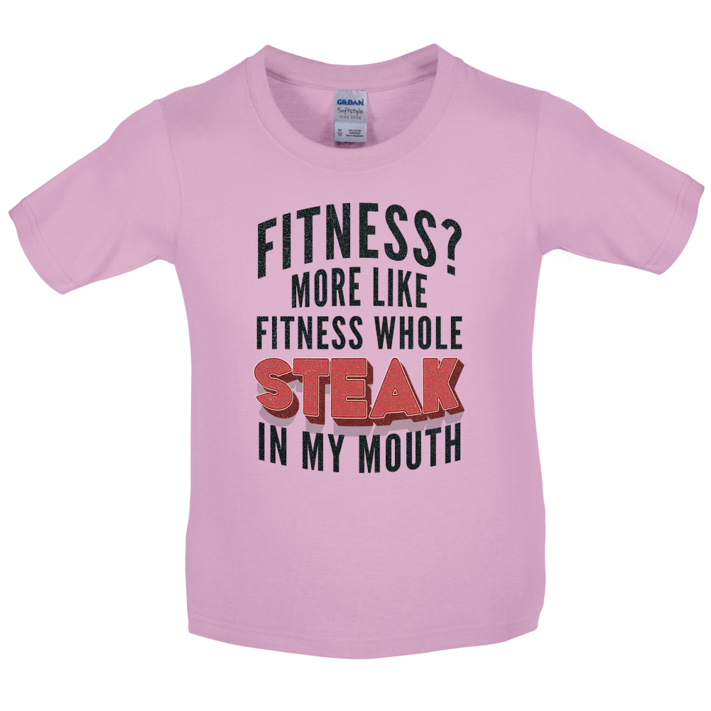 Fitness Steak In My Mouth Kids T Shirt