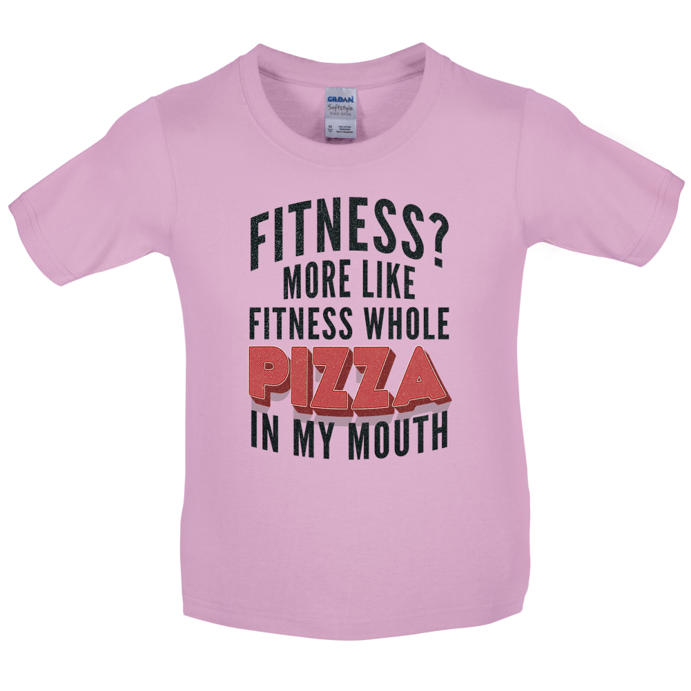 Fitness Pizza In My Mouth Kids T Shirt