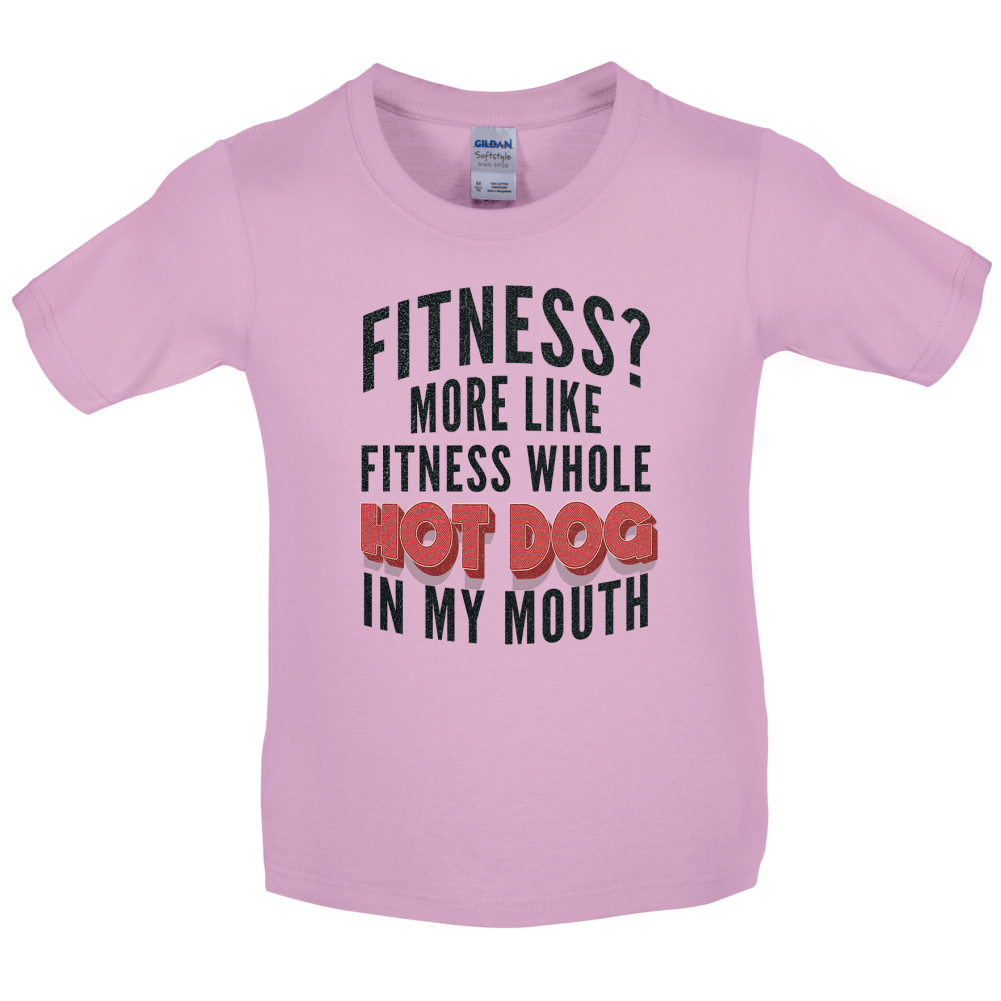 Fitness Hot Dog In My Mouth Kids T Shirt