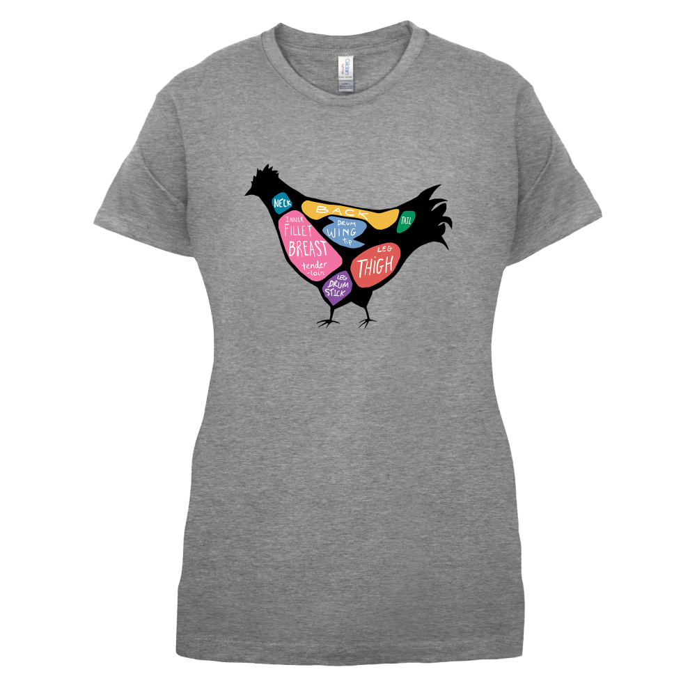 Butcher Chicken Diagram T Shirt