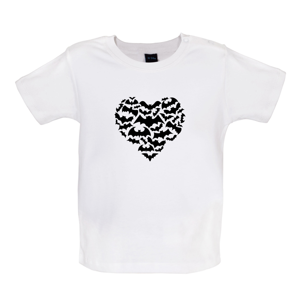 Love Heart Bats Baby T Shirt