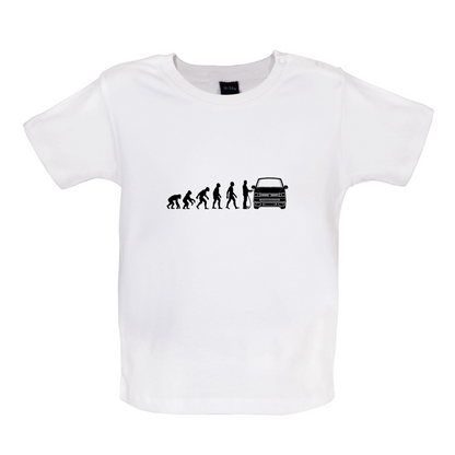 Evolution Of Man T5 Campervan Baby T Shirt