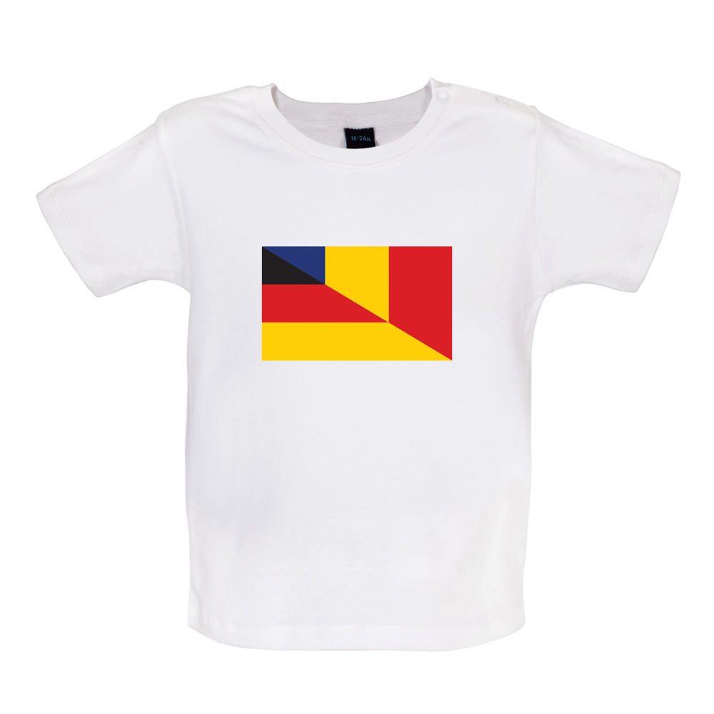 Half German Half Romanian Flag Baby T Shirt