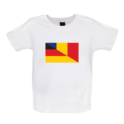 Half German Half Romanian Flag Baby T Shirt