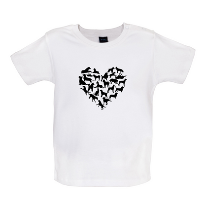 Love Heart Dogs Baby T Shirt