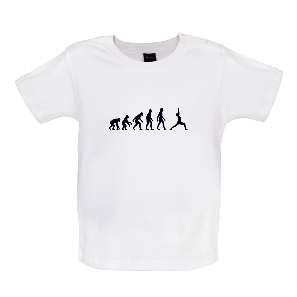 Evolution Of Man Yoga Baby T Shirt