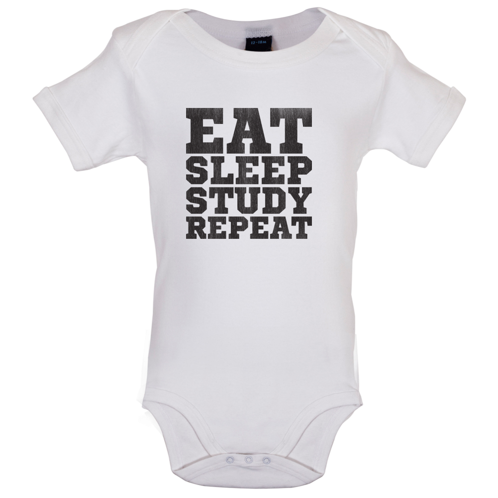 Eat Sleep Study Repeat Baby T Shirt