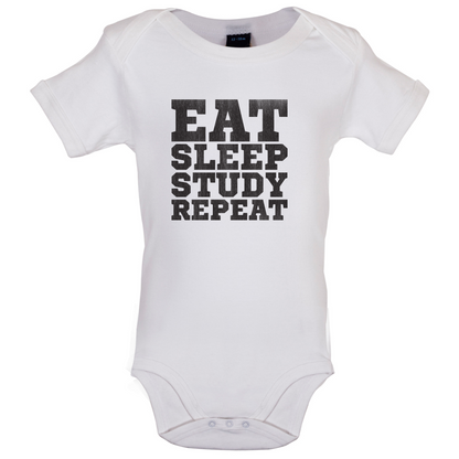 Eat Sleep Study Repeat Baby T Shirt