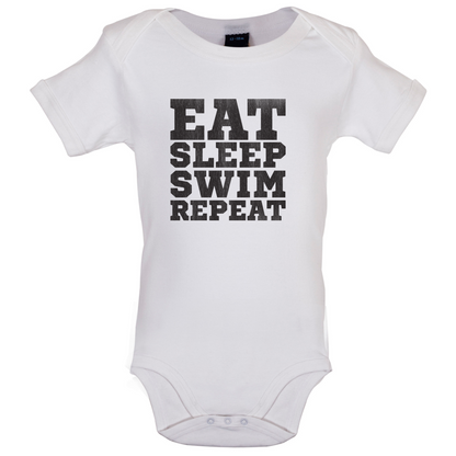 Eat Sleep Swim Repeat Baby T Shirt