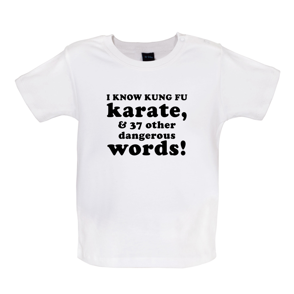 I Know Karate And 37 Other Dangerous Words Baby T Shirt