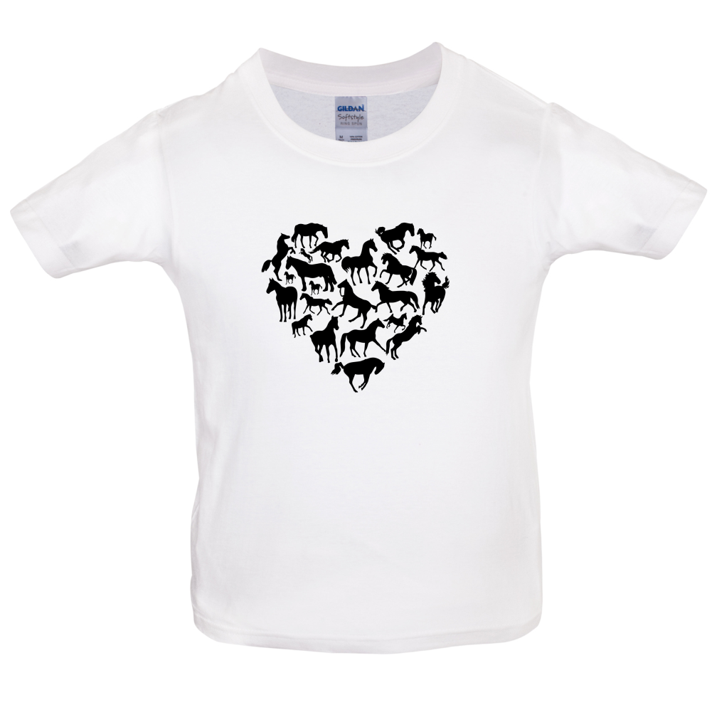 Love Heart Horse Kids T Shirt