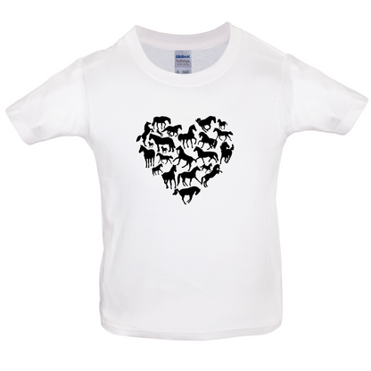 Love Heart Horse Kids T Shirt