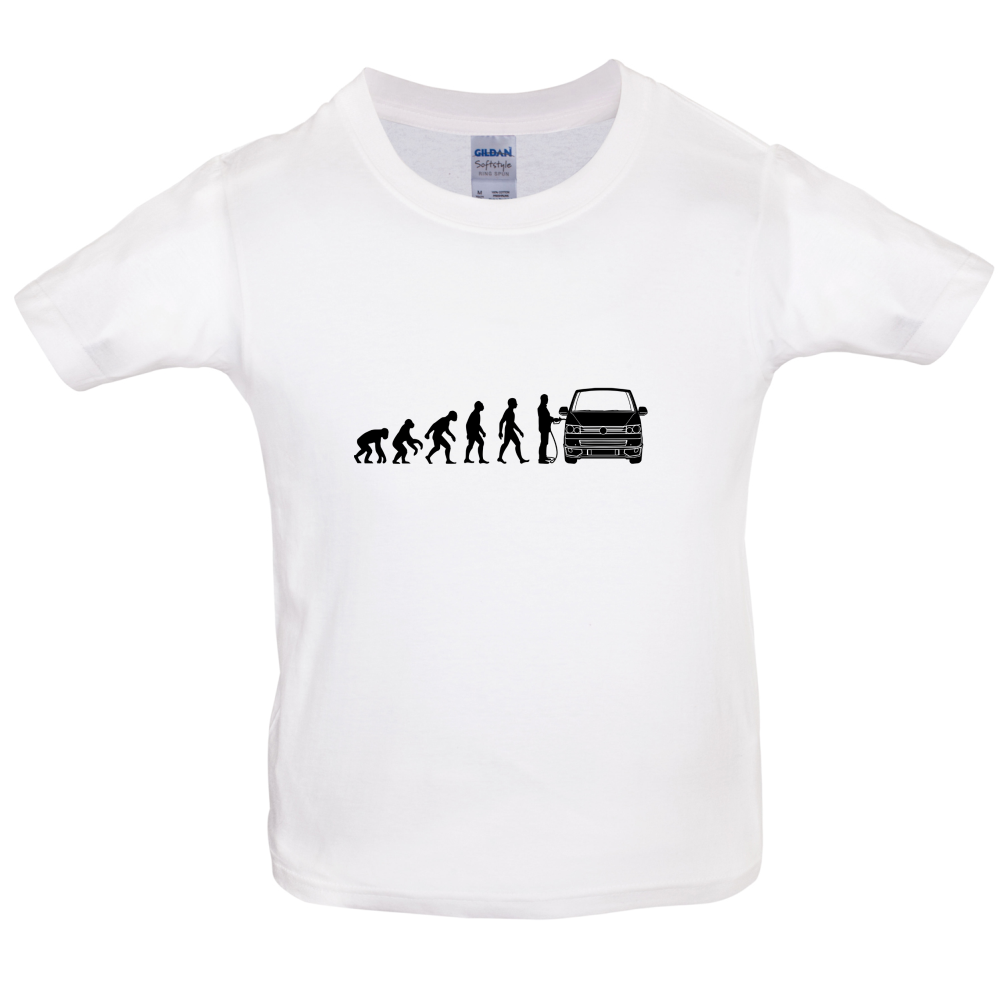 Evolution Of Man T5 Campervan Kids T Shirt