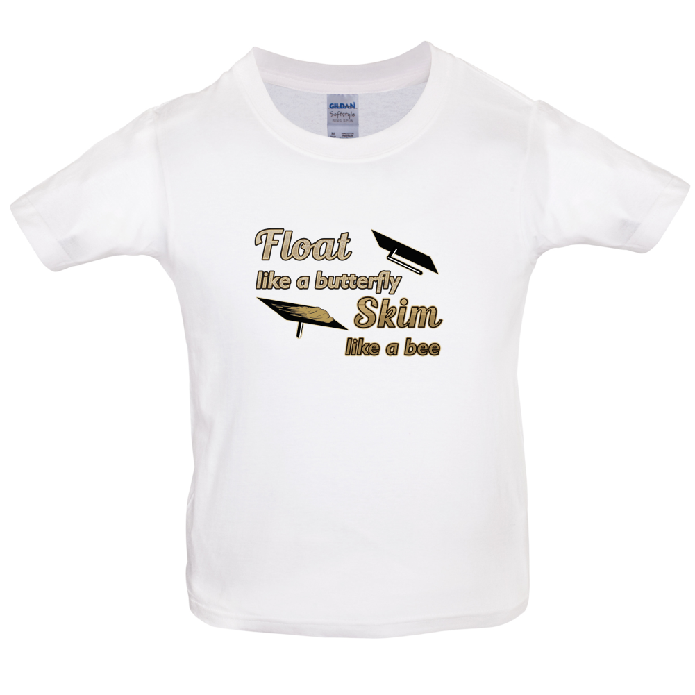 Float Like A Butterfly Skim Like A Bee Kids T Shirt