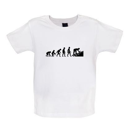 Evolution Of Man Roofer Baby T Shirt