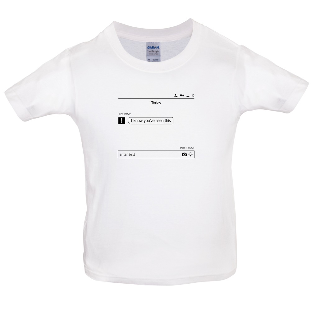 Message Seen Now Kids T Shirt