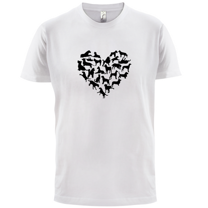 Love Heart Dogs T Shirt