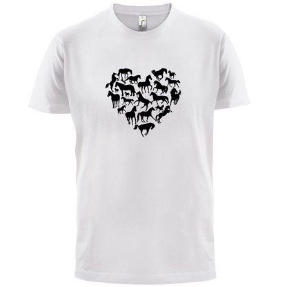 Love Heart Horse T Shirt