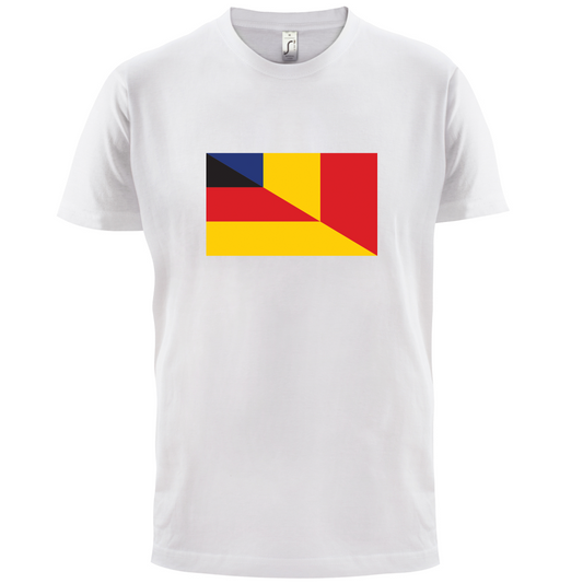 Half German Half Romanian Flag T Shirt