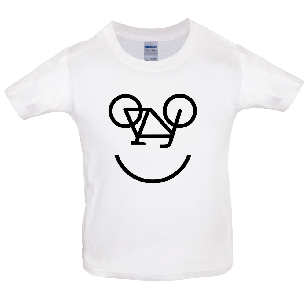 Bicycle Smiley Face Kids T Shirt