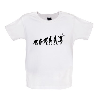Evolution of Man Volleyball Baby T Shirt
