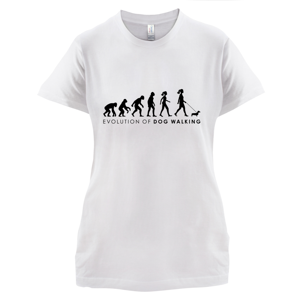 Evolution Of Woman Dog Walking T Shirt