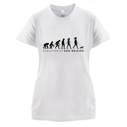 Evolution Of Woman Dog Walking T Shirt