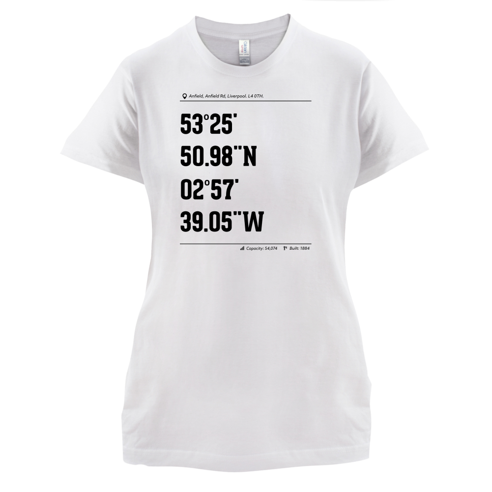 Stadium Coordinates Liverpool T Shirt
