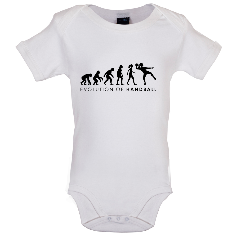 Evolution Of Woman Handball Baby T Shirt