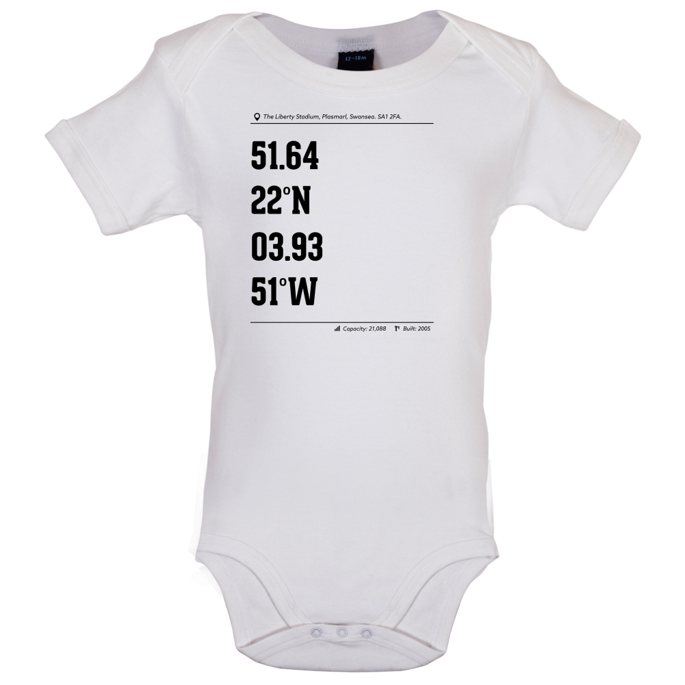 Stadium Coordinates Swansea Baby T Shirt