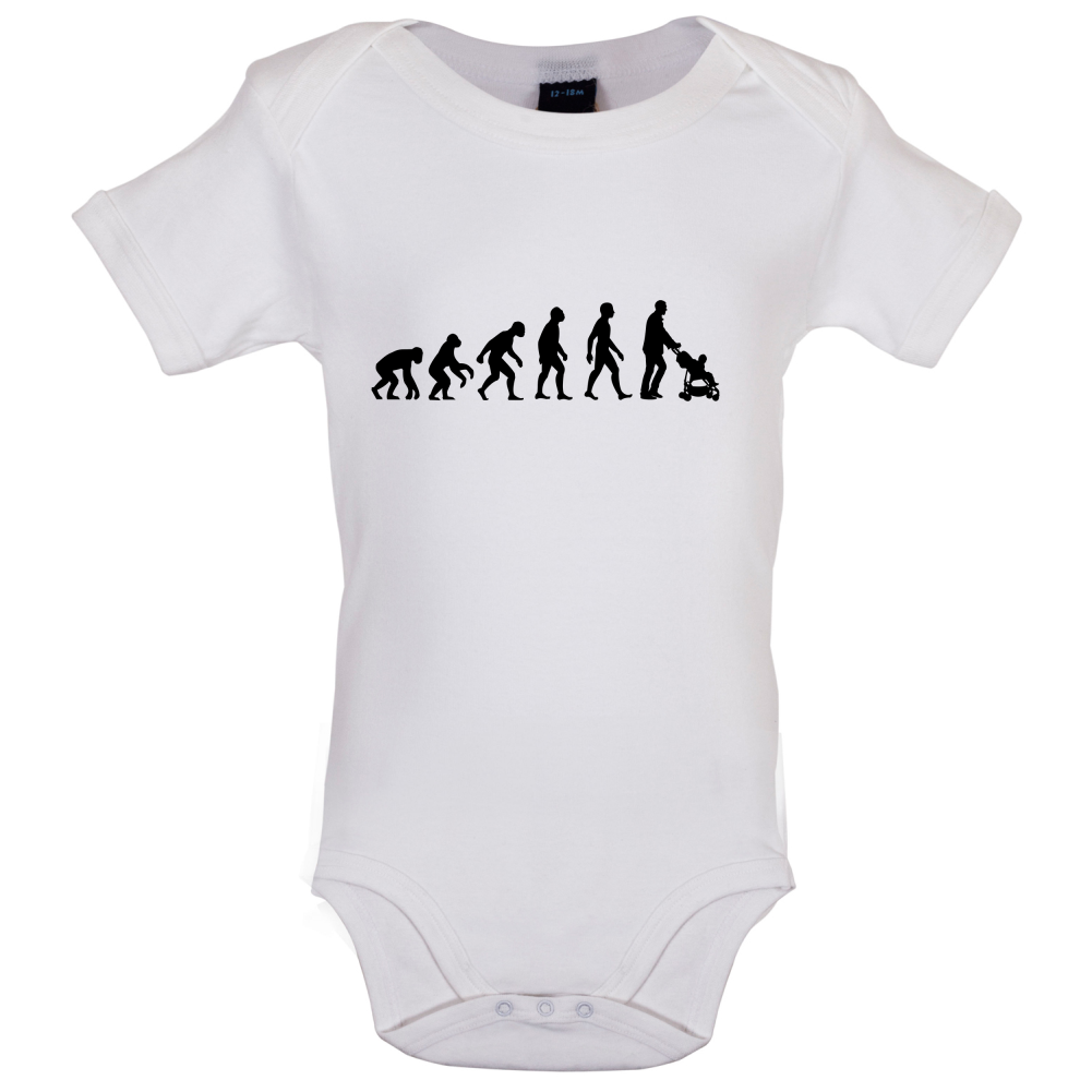Evolution Of Man Push Chair Baby T Shirt