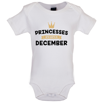 Princesses Are Born In December Baby T Shirt