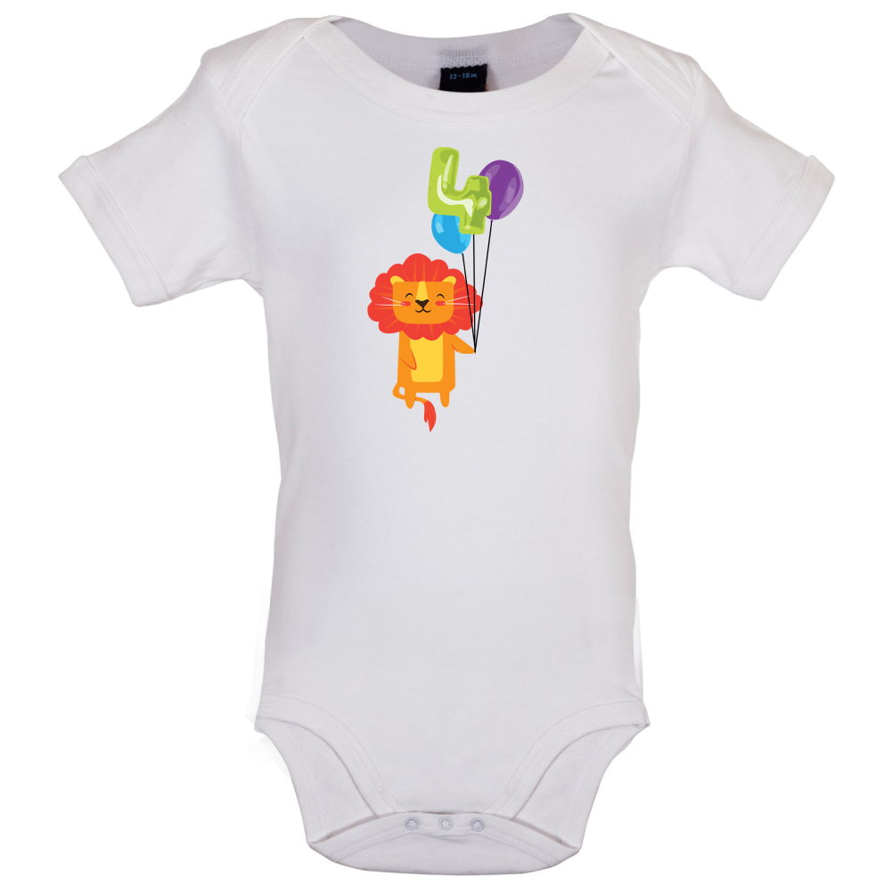 4th Birthday Lion Baby T Shirt