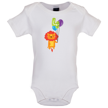 4th Birthday Lion Baby T Shirt