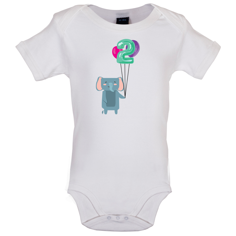 2nd Birthday Elephant Baby T Shirt